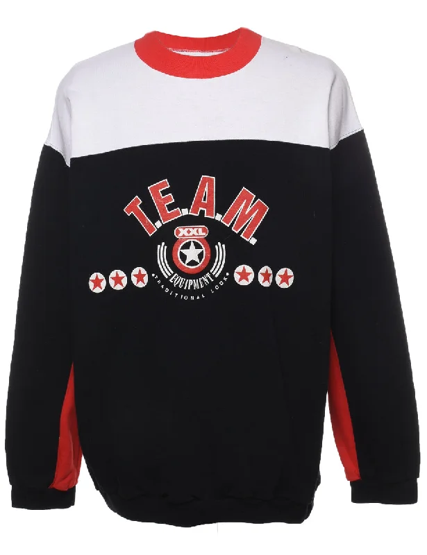 T.E.A.M 1990s Red, Grey & Black Sweatshirt - L Adventure