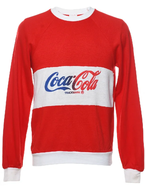 Cocacola Printed Sweatshirt - M Classic Women's Pin - striped