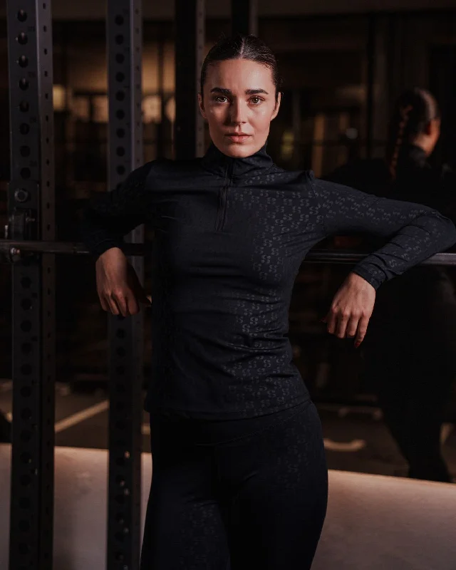 MALLORYSW T-SHIRT LONG SLEEVE - Black Dynamic Women's High - energy