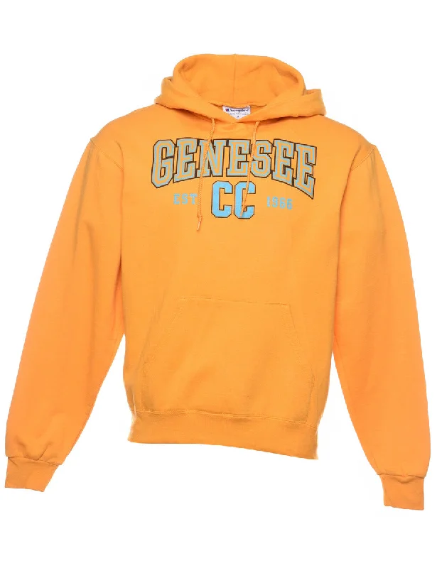 Champion Genesee Mustard & Light Blue Printed Hoodie - M Sporty Women's Tennis