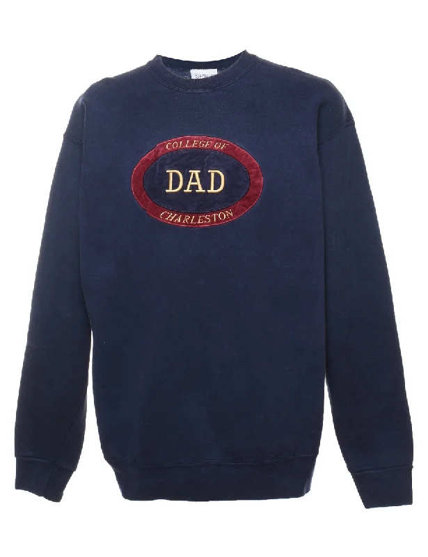 Embroidered College Of Charleston Navy & Maroon Sweatshirt - XL Bold Women's Statement