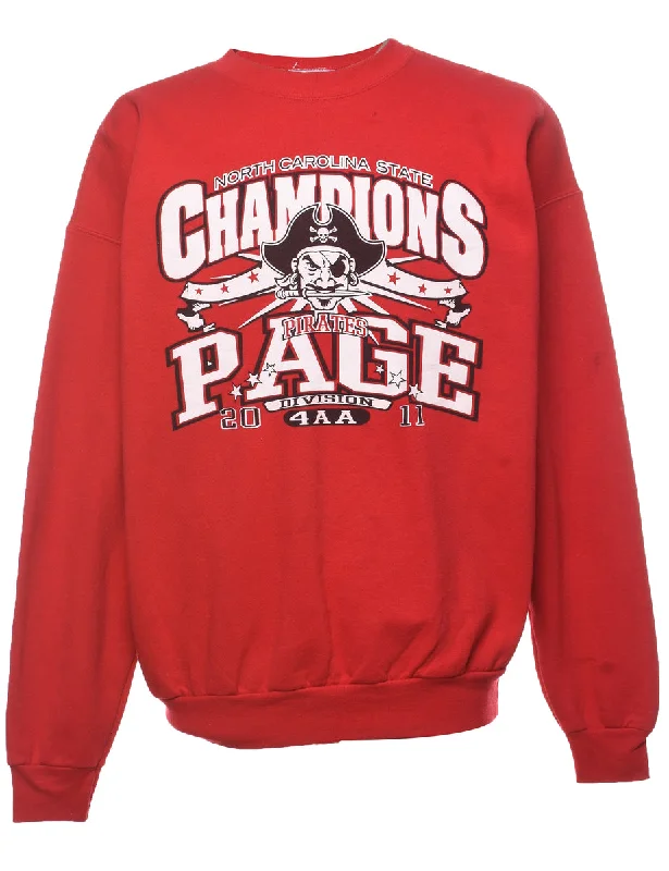 North Carolina State Pirates Printed Sweatshirt - L Modern Women's Tech